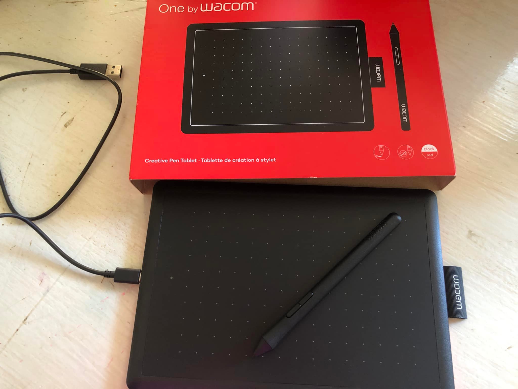 One by Wacom a Digital Drawing Tablet with a Precision Pen