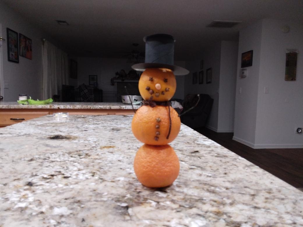 Snowman Made From Fruit